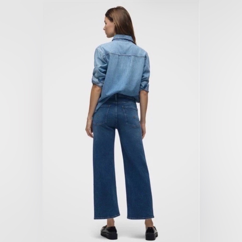 Hudson Rosalie Rud High-Rise Jeans Medium Wash Blue Denim Crop Ankle Size 25